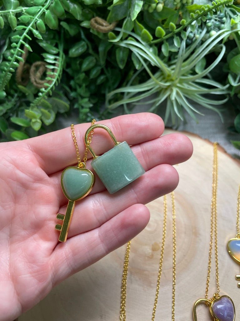 Crystal Lock and Key Necklace | Copper Ashes
