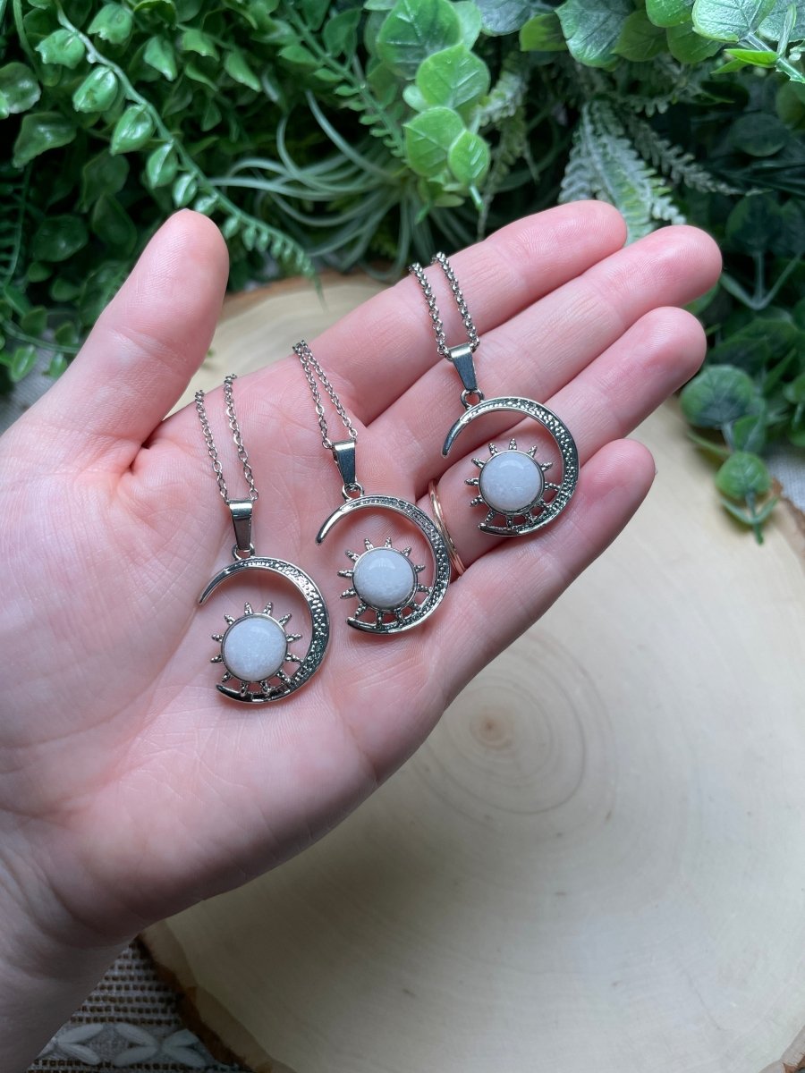 Crystal Moon and Sun Necklace | Copper Ashes