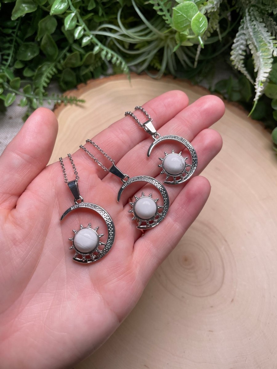 Crystal Moon and Sun Necklace | Copper Ashes
