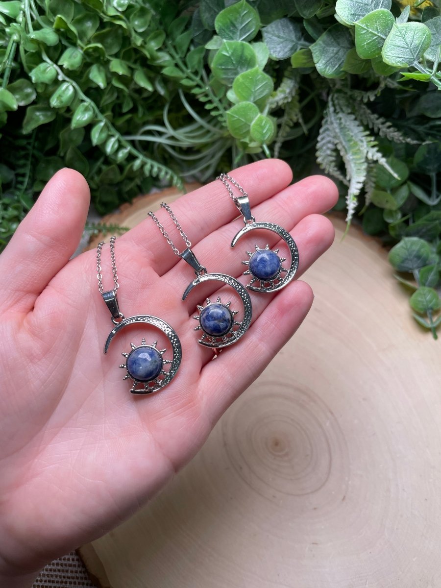 Crystal Moon and Sun Necklace | Copper Ashes