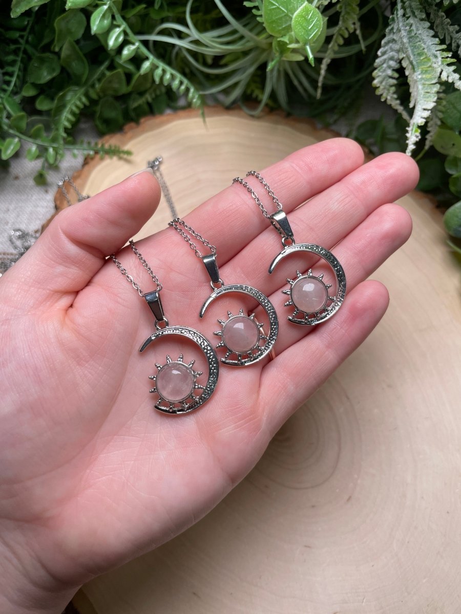 Crystal Moon and Sun Necklace | Copper Ashes