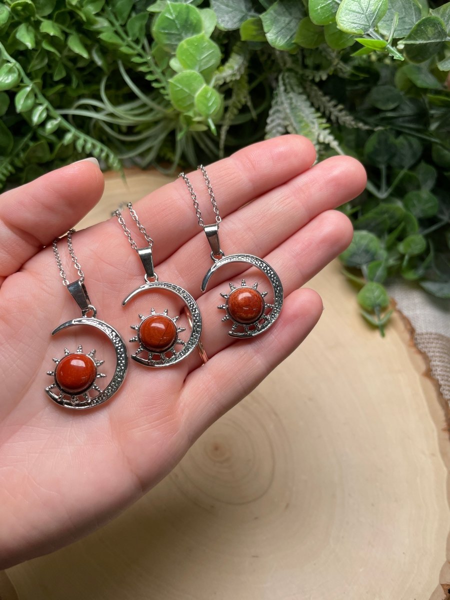 Crystal Moon and Sun Necklace | Copper Ashes