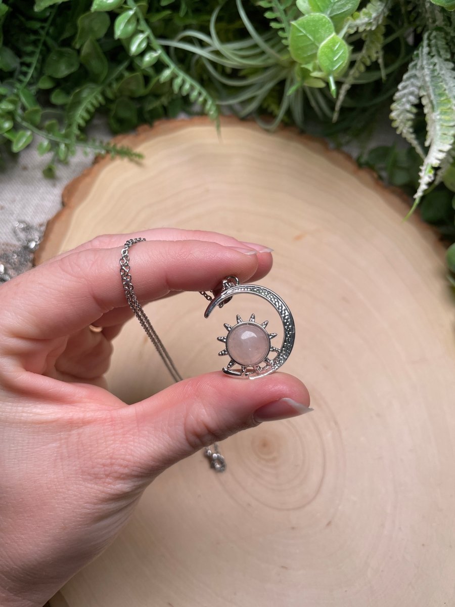Crystal Moon and Sun Necklace | Copper Ashes
