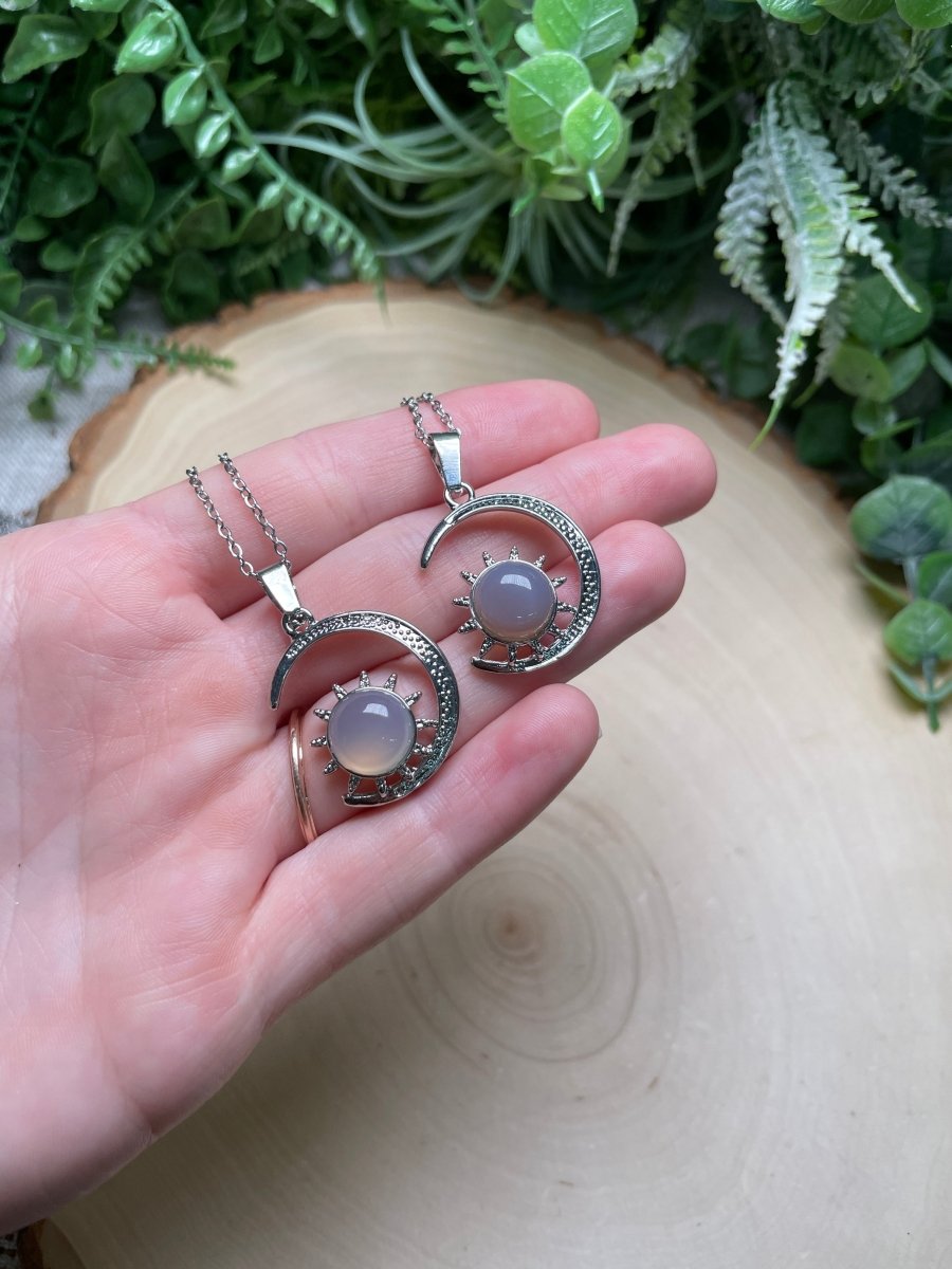 Crystal Moon and Sun Necklace | Copper Ashes