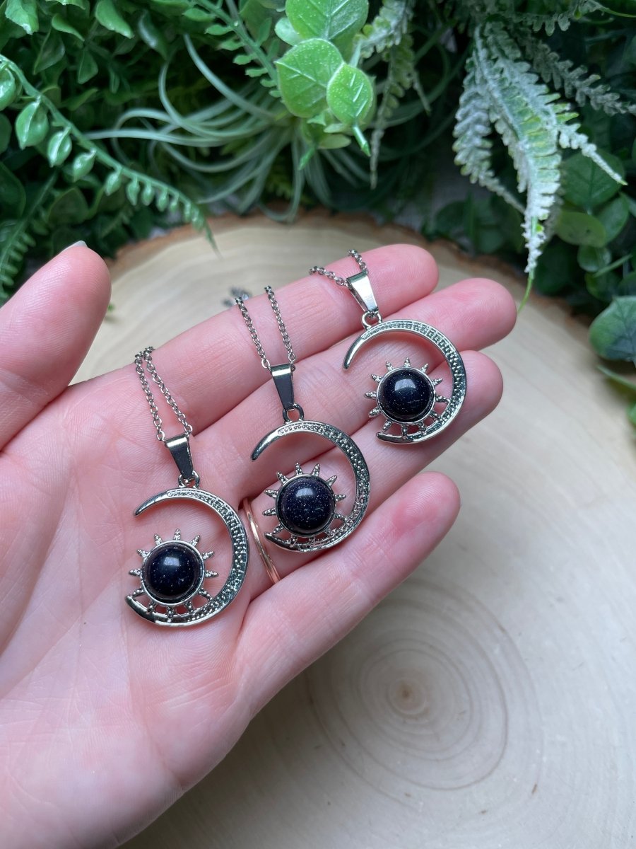Crystal Moon and Sun Necklace | Copper Ashes