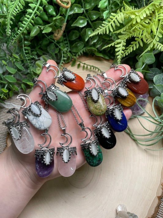 Crystal Moon Necklace | Copper Ashes