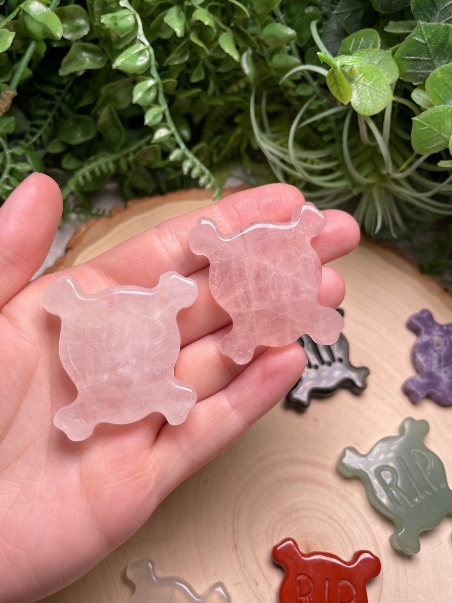 Crystal RIP Skull and Crossbones | Copper Ashes