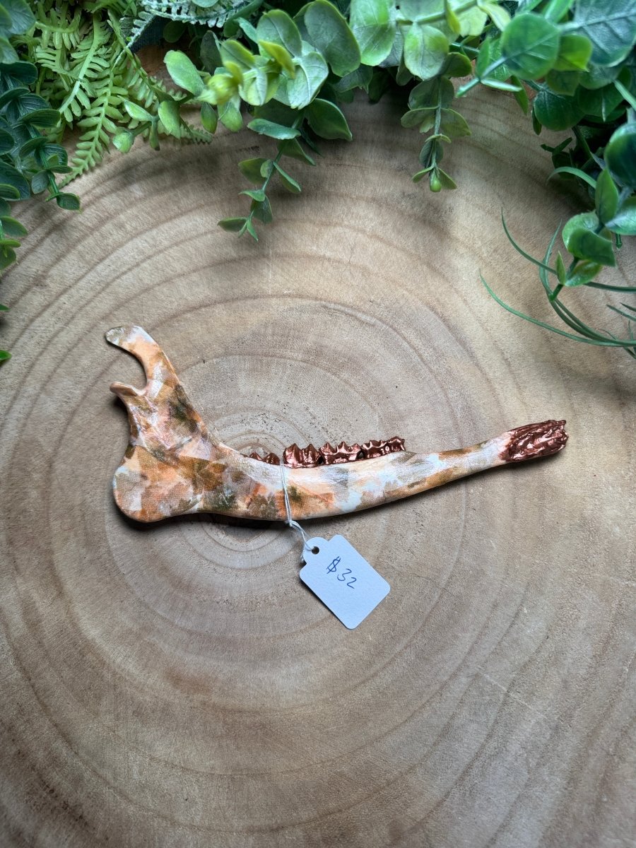 Deer Jawbone- Hand Decorated | Copper Ashes
