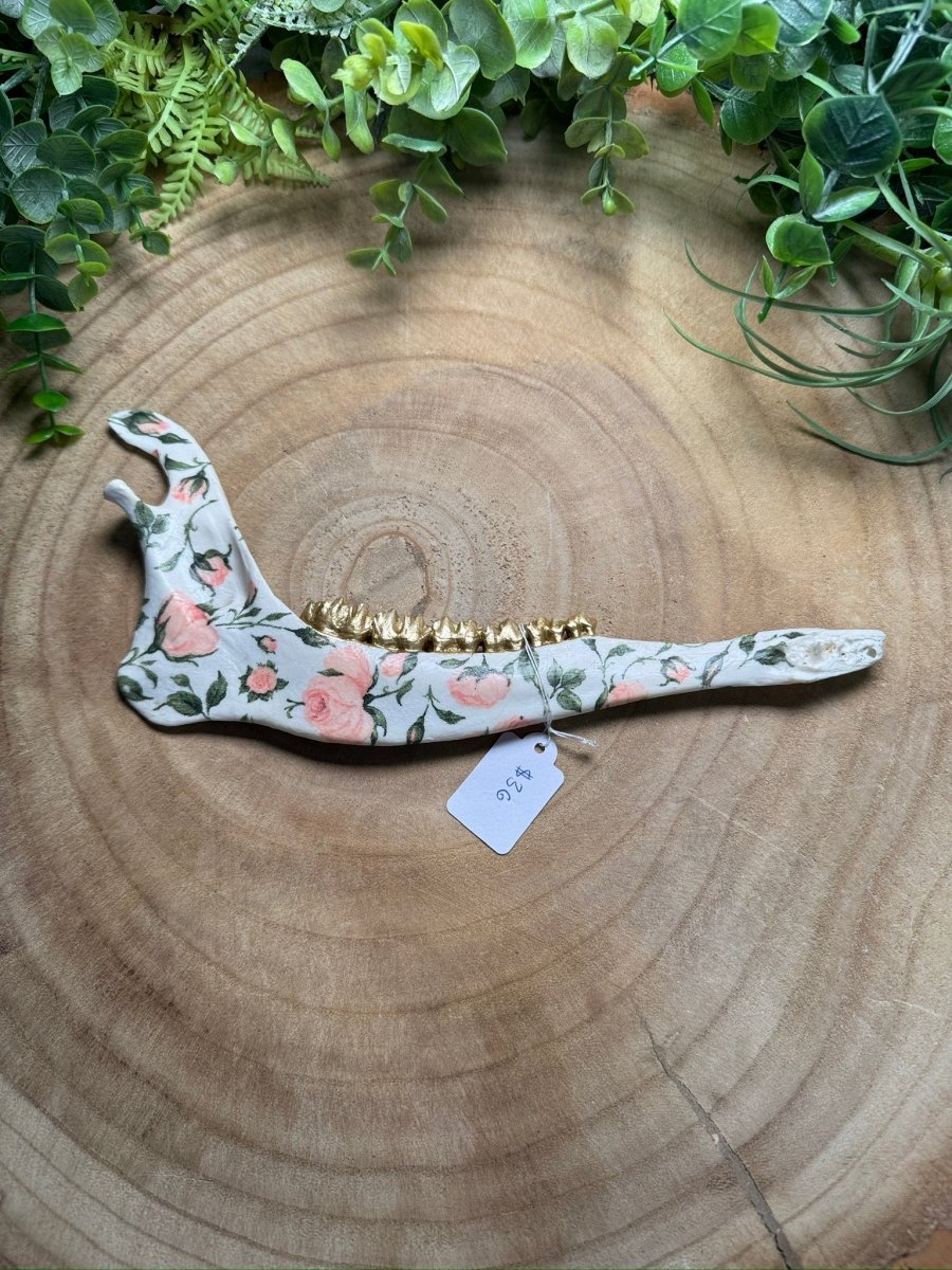 Deer Jawbone- Hand Decorated | Copper Ashes