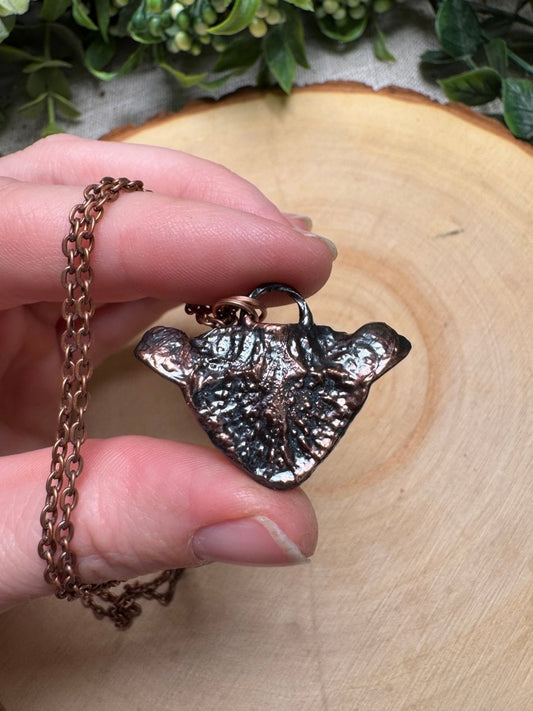 Deer Spinal Bone Cap Necklace | Copper Ashes