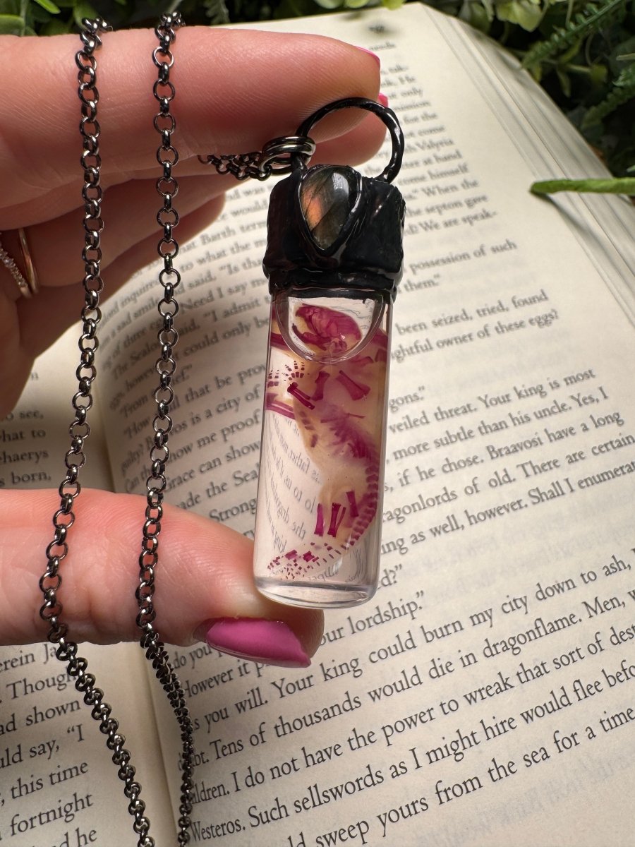 Diaphonized Pinkie Mouse and Labradorite Oddity Necklace | Copper Ashes