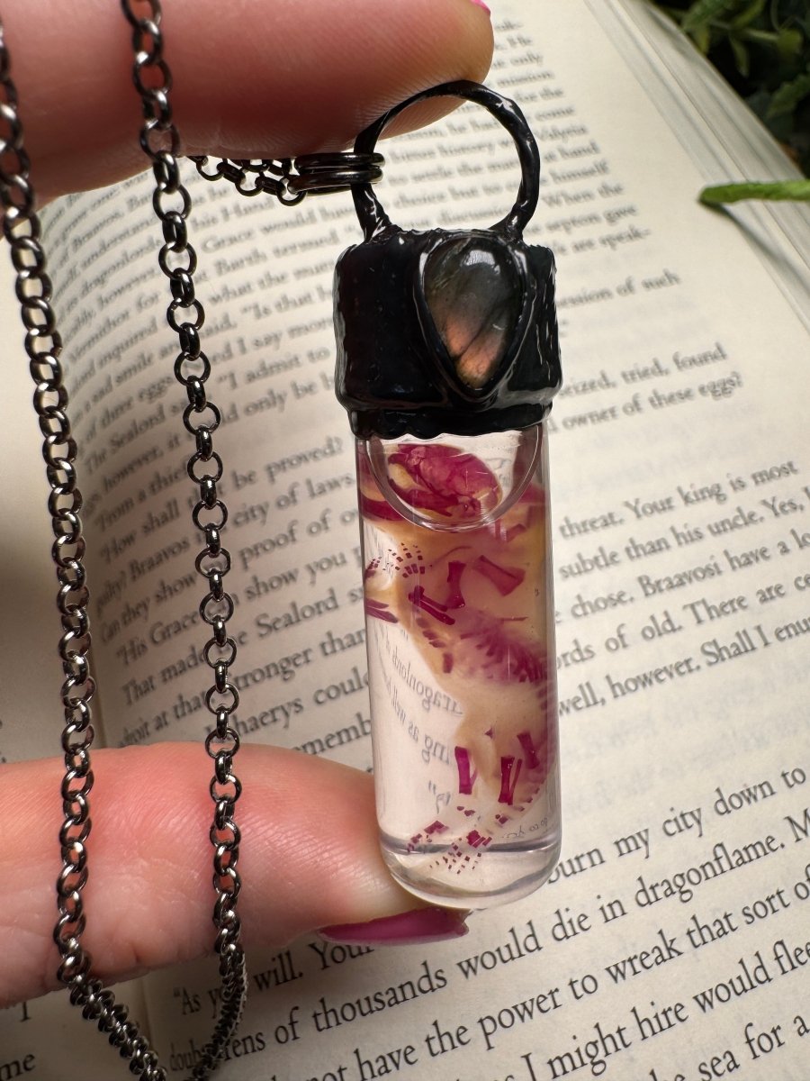 Diaphonized Pinkie Mouse and Labradorite Oddity Necklace | Copper Ashes