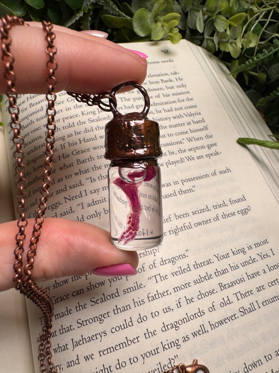 Diaphonized Rat Paw and Blue Sandstone Oddity Necklace | Copper Ashes