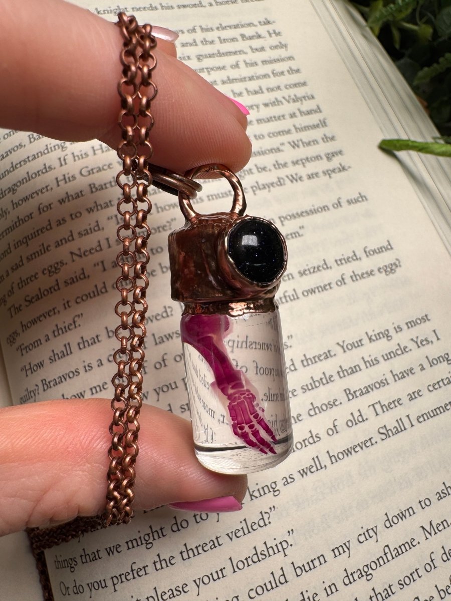 Diaphonized Rat Paw and Blue Sandstone Oddity Necklace | Copper Ashes