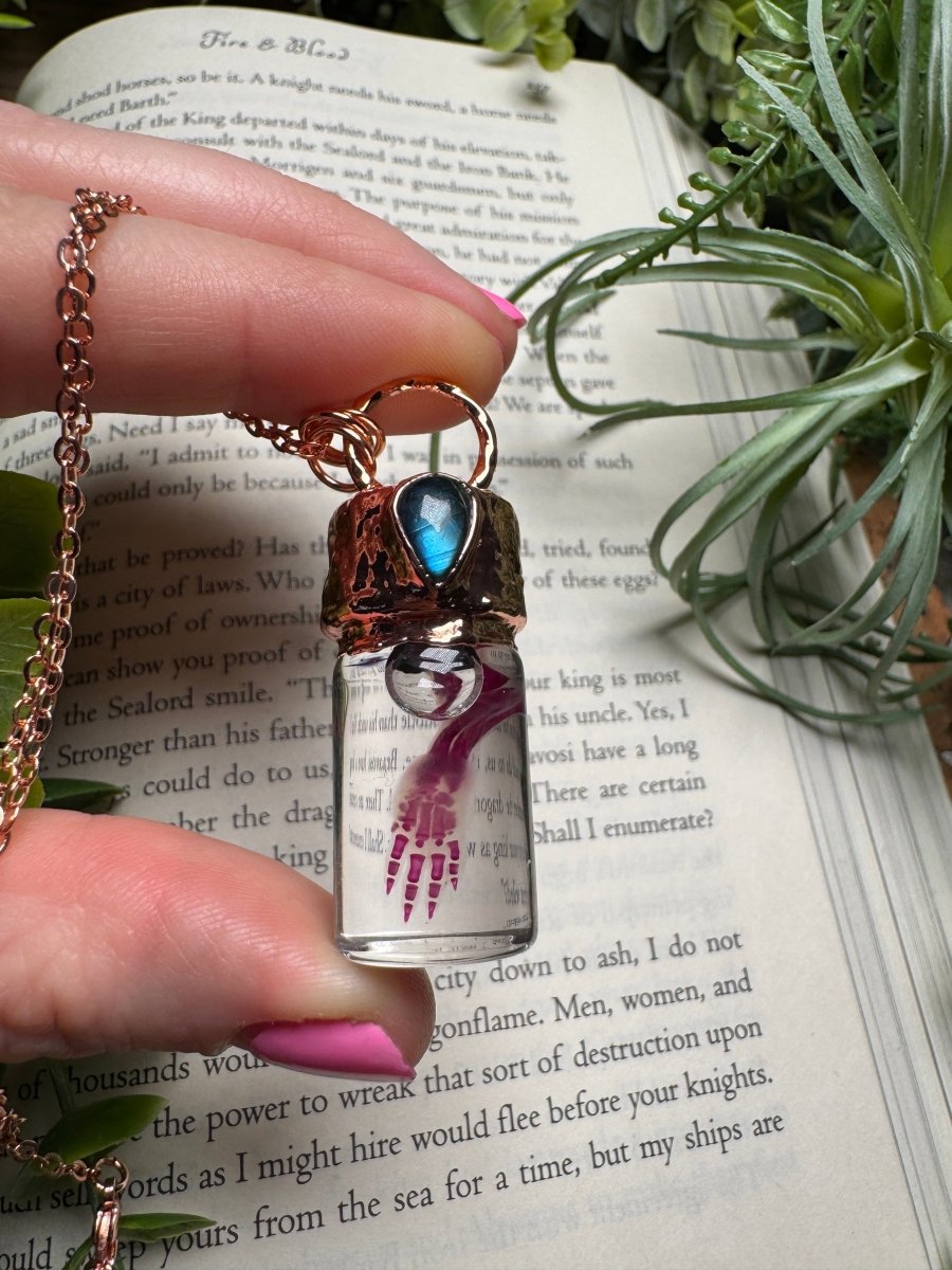 Diaphonized Rat Paw and Labradorite Oddity Necklace | Copper Ashes