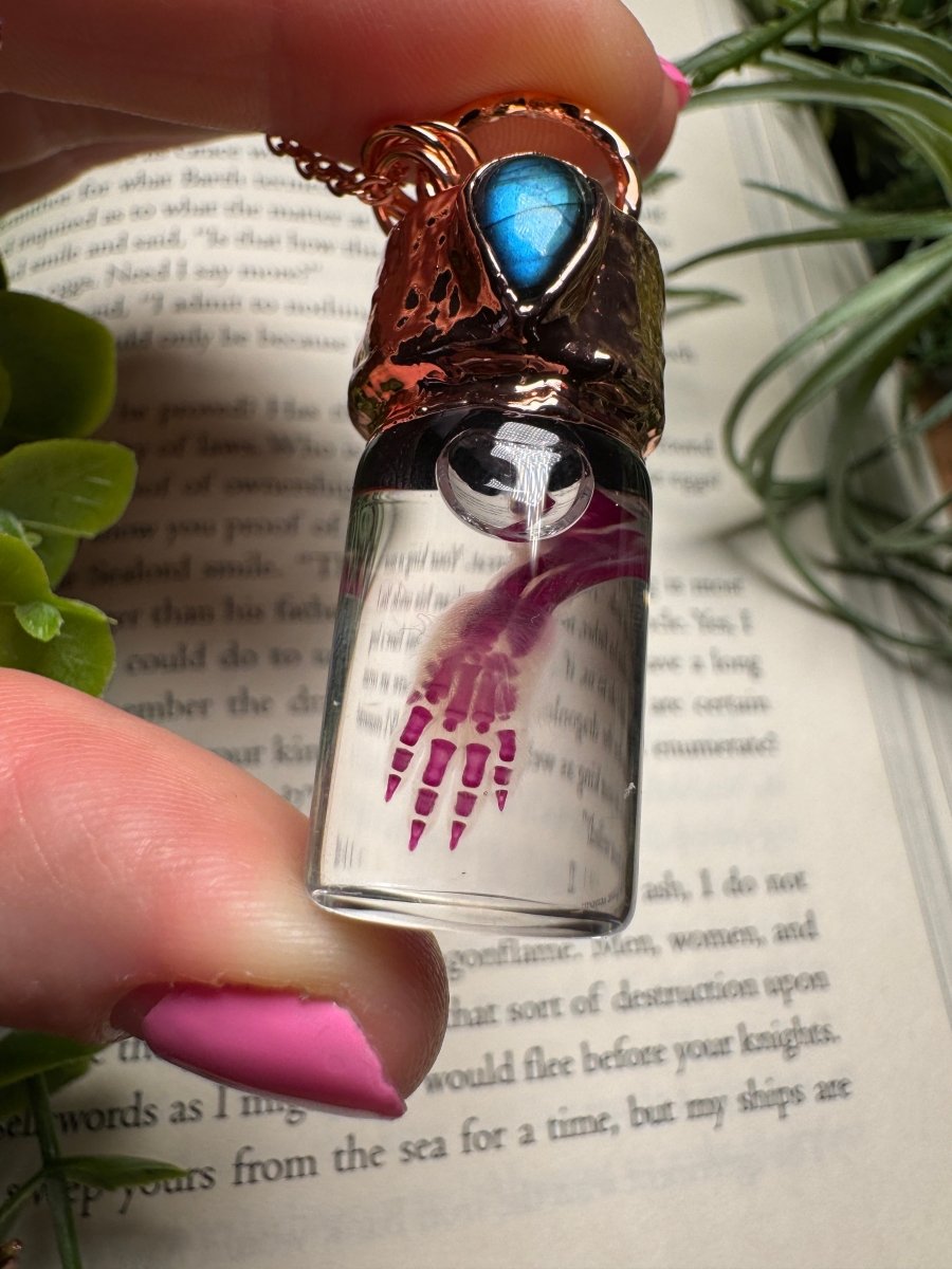 Diaphonized Rat Paw and Labradorite Oddity Necklace | Copper Ashes