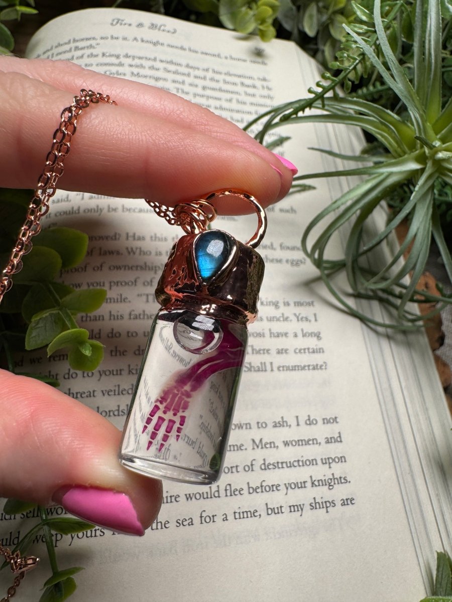 Diaphonized Rat Paw and Labradorite Oddity Necklace | Copper Ashes