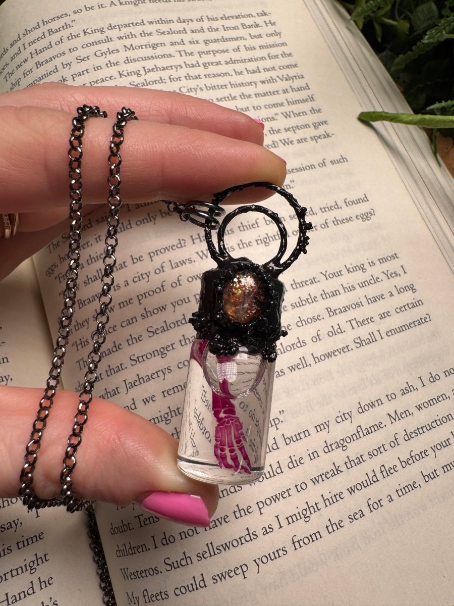 Diaphonized Rat Paw and Sunstone Oddity Necklace | Copper Ashes