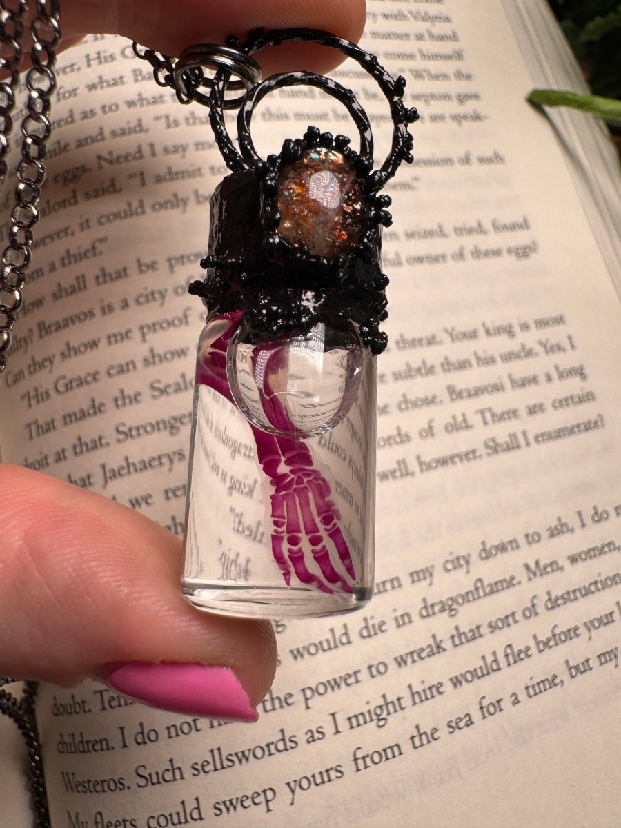 Diaphonized Rat Paw and Sunstone Oddity Necklace | Copper Ashes