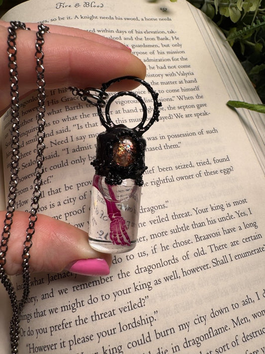 Diaphonized Rat Paw and Sunstone Oddity Necklace | Copper Ashes