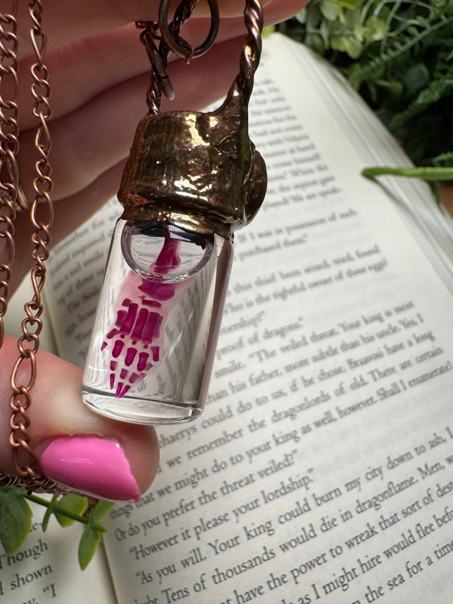 Diaphonized Rat Paw and Turquoise Oddity Necklace | Copper Ashes