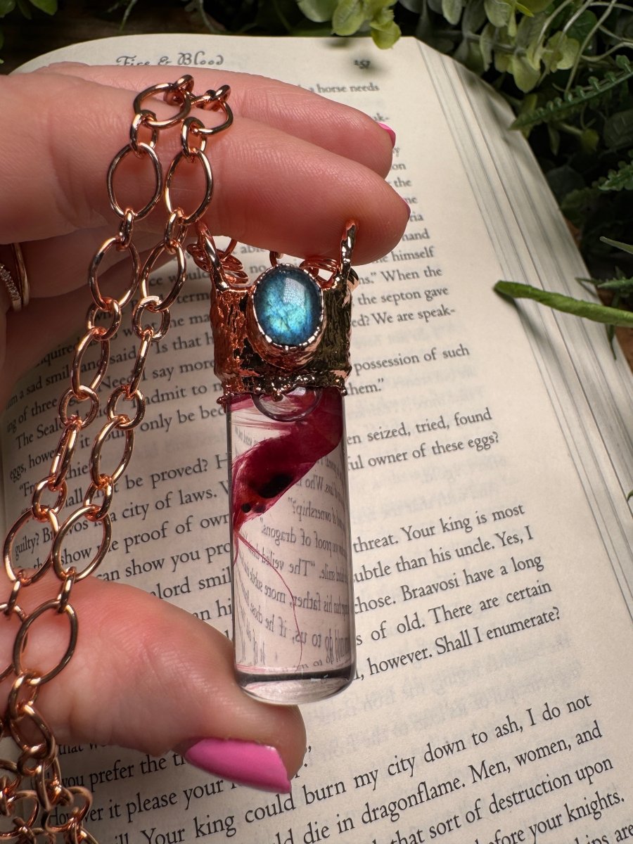 Diaphonized Shrimp and Labradorite Oddity Necklace | Copper Ashes