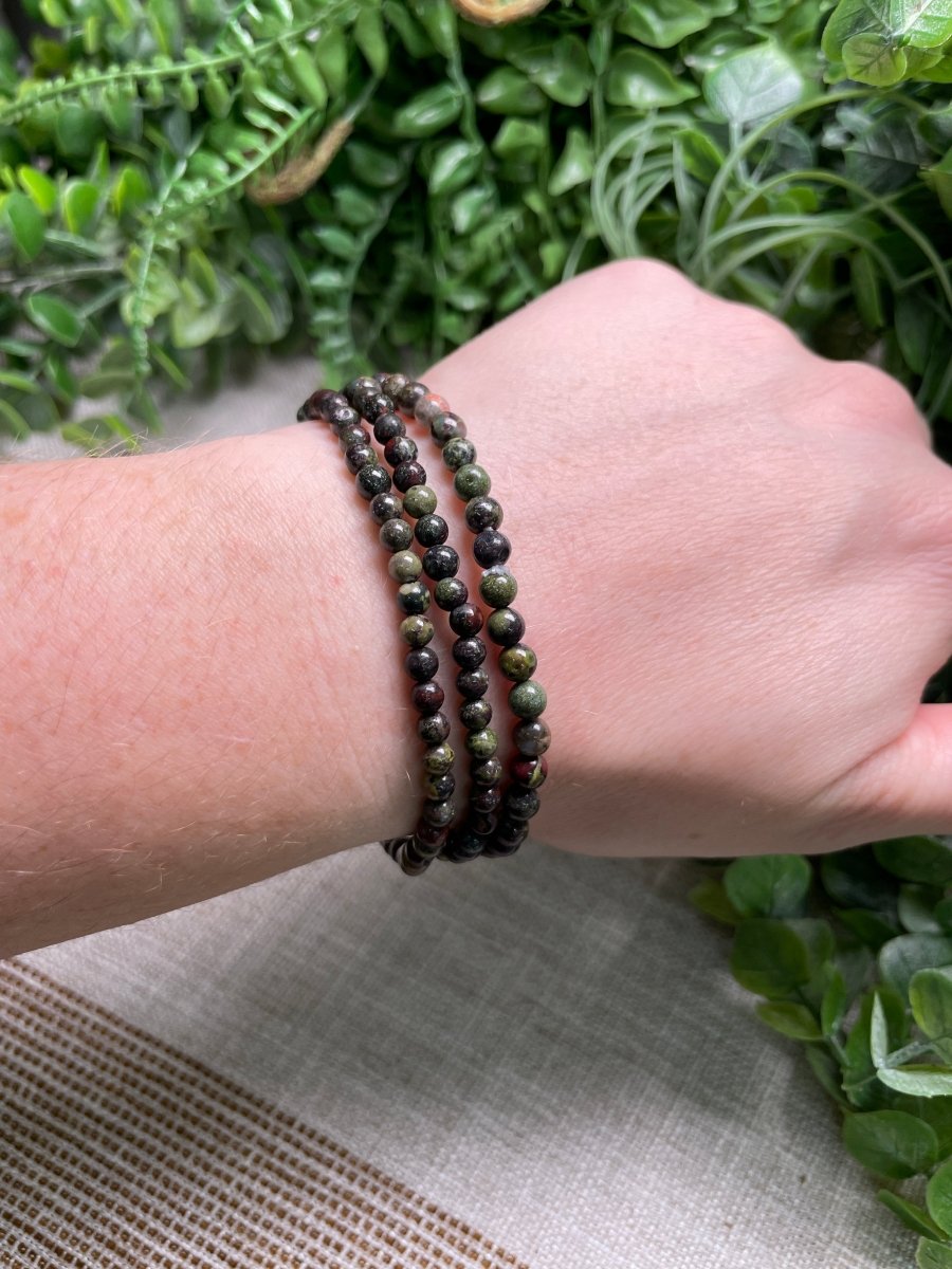 Dragon Blood Jasper 4mm Beaded Bracelet | Copper Ashes