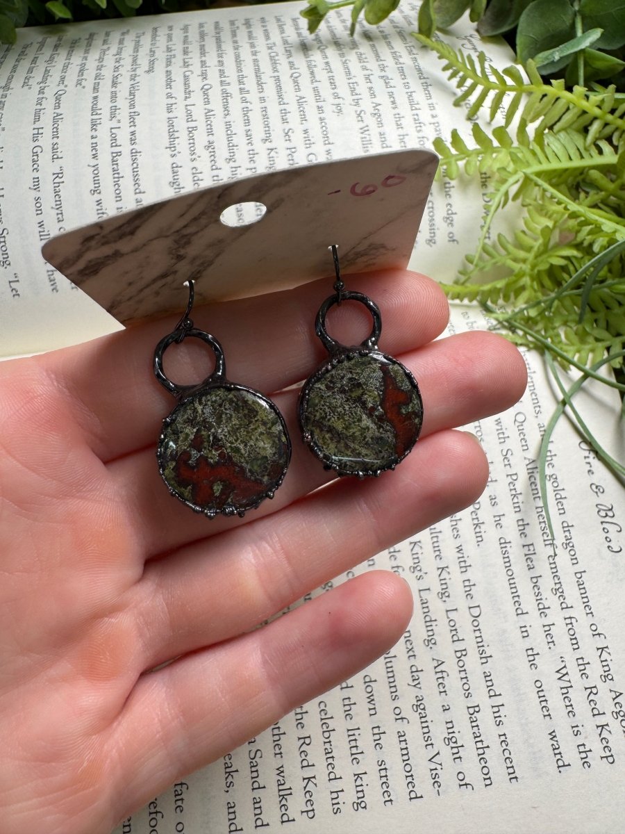 Dragon Blood Jasper Earrings | Copper Ashes