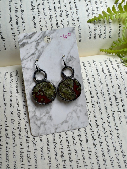 Dragon Blood Jasper Earrings | Copper Ashes