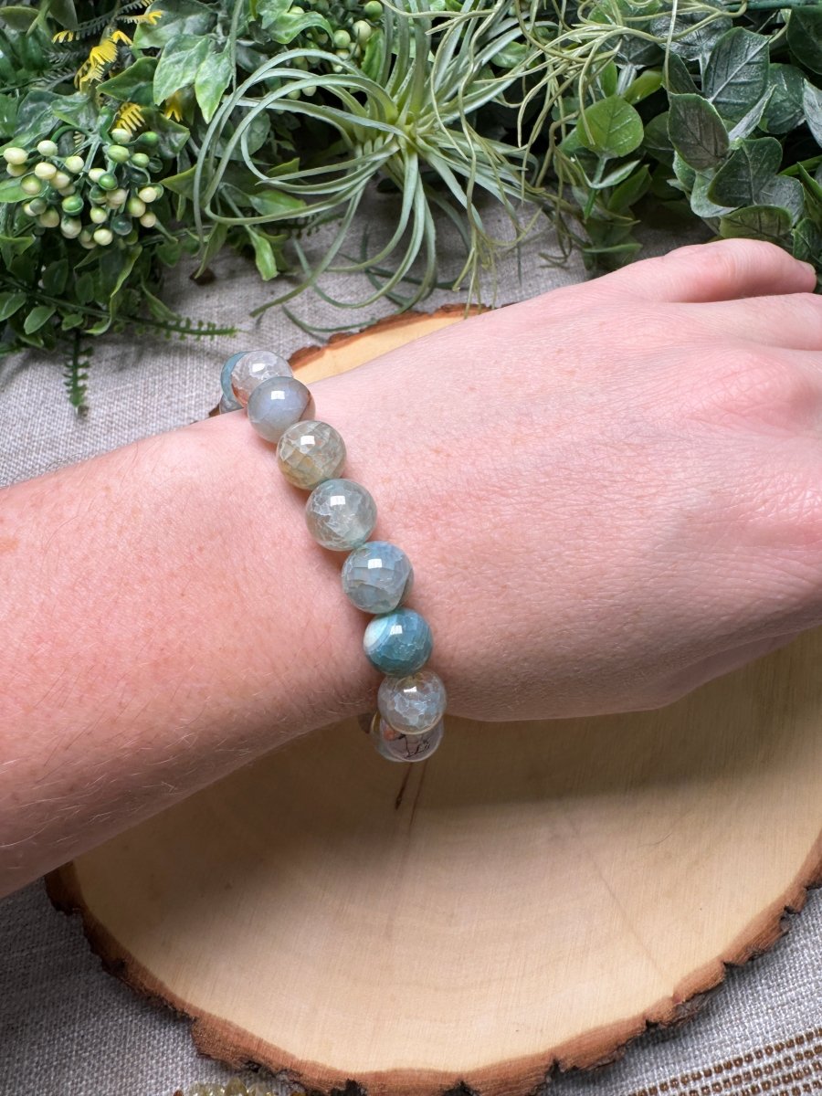 Dragon Vein Agate 10mm Beaded Bracelet | Copper Ashes