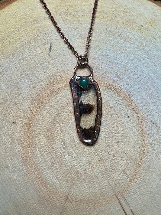 Dragonfly Wing and Green Aventurine Necklace | Copper Ashes