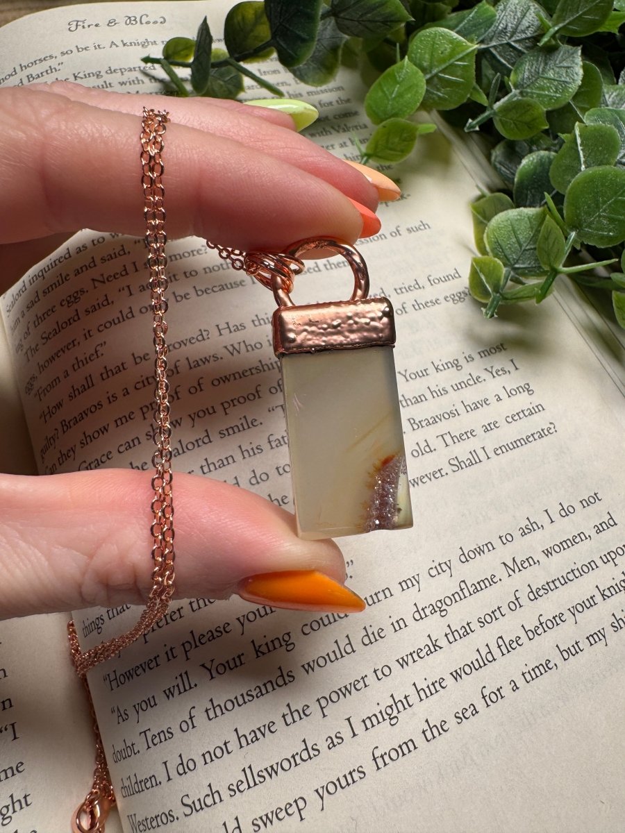 Druzy Agate Necklace | Copper Ashes
