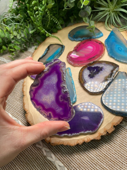 Dyed Agate Slice | Copper Ashes