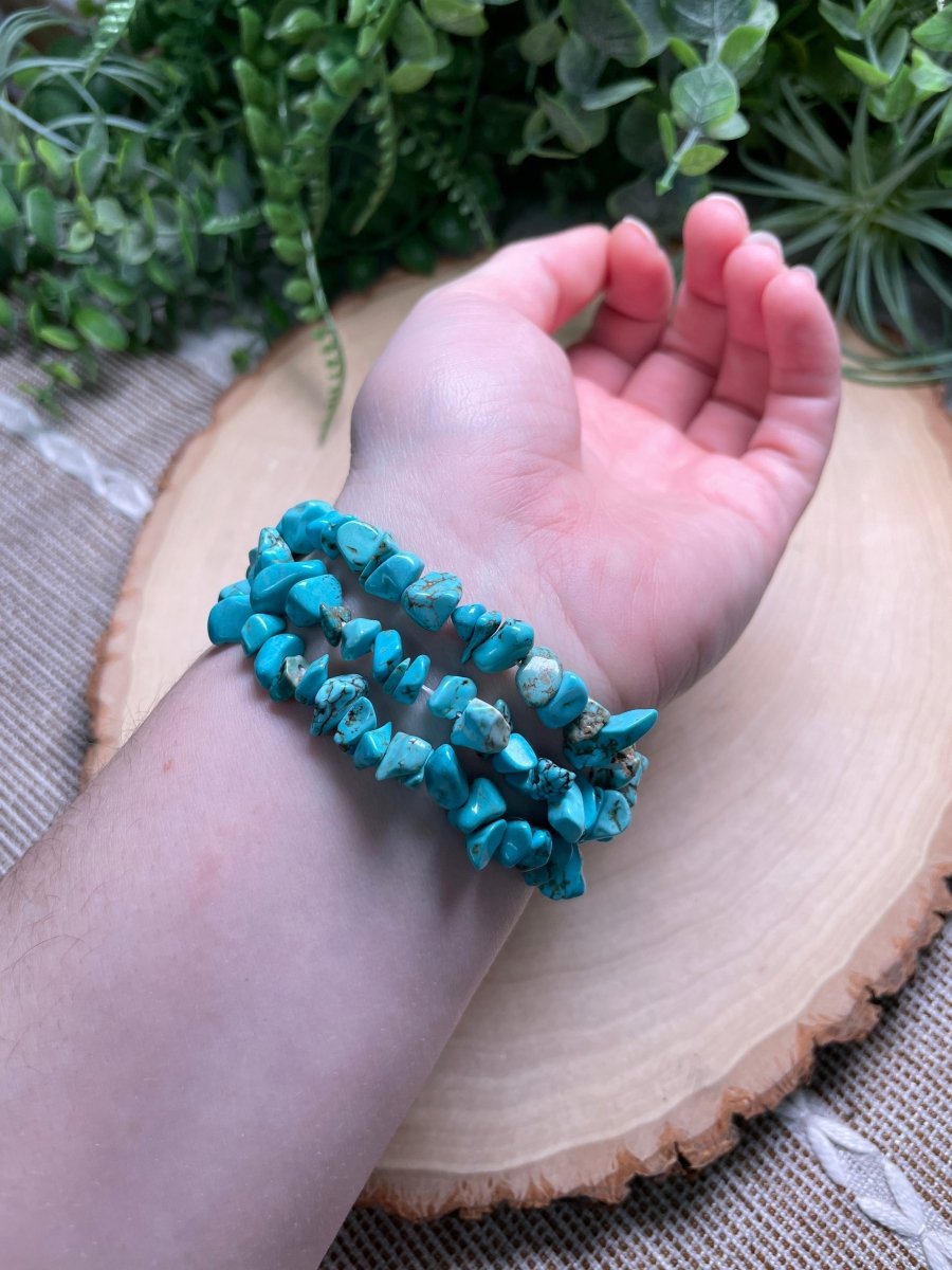 Dyed Howlite (Imitation Turquoise) Chip Bracelet | Copper Ashes