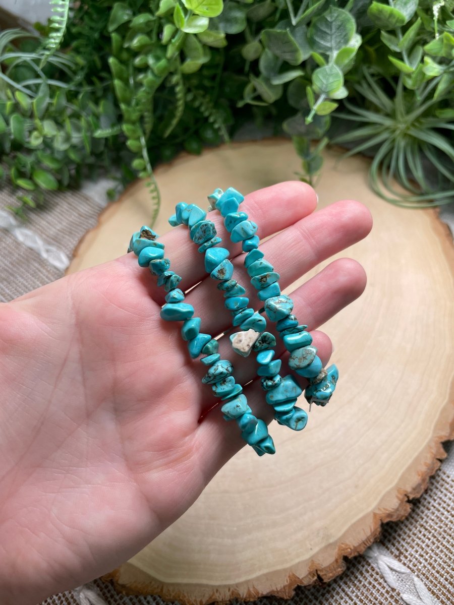 Dyed Howlite (Imitation Turquoise) Chip Bracelet | Copper Ashes