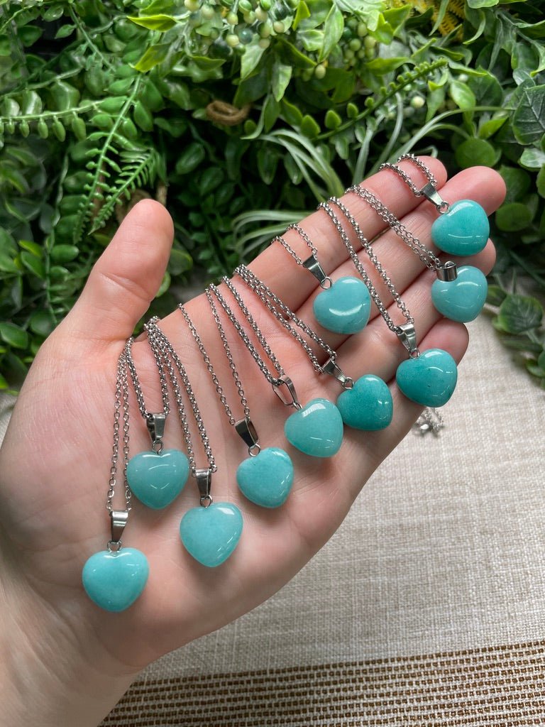 Dyed Quartz Heart Necklace | Copper Ashes