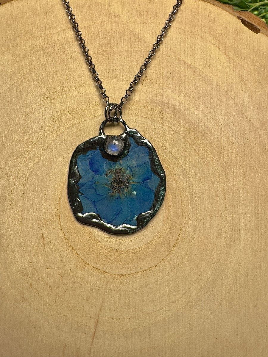 Elowen - Moonstone and Flower Necklace | Copper Ashes