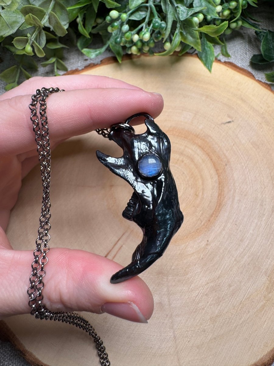 Elspeth - Muskrat Jawbone and Moonstone Necklace | Copper Ashes