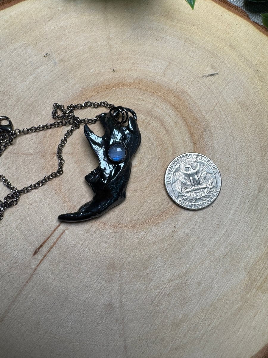 Elspeth - Muskrat Jawbone and Moonstone Necklace | Copper Ashes