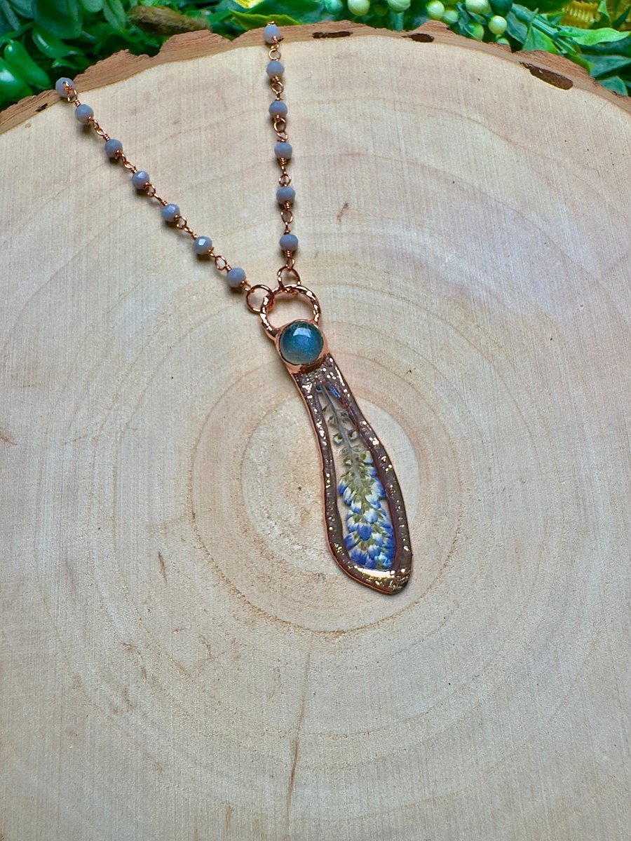 Elyndra - Labradorite and Flower Necklace | Copper Ashes