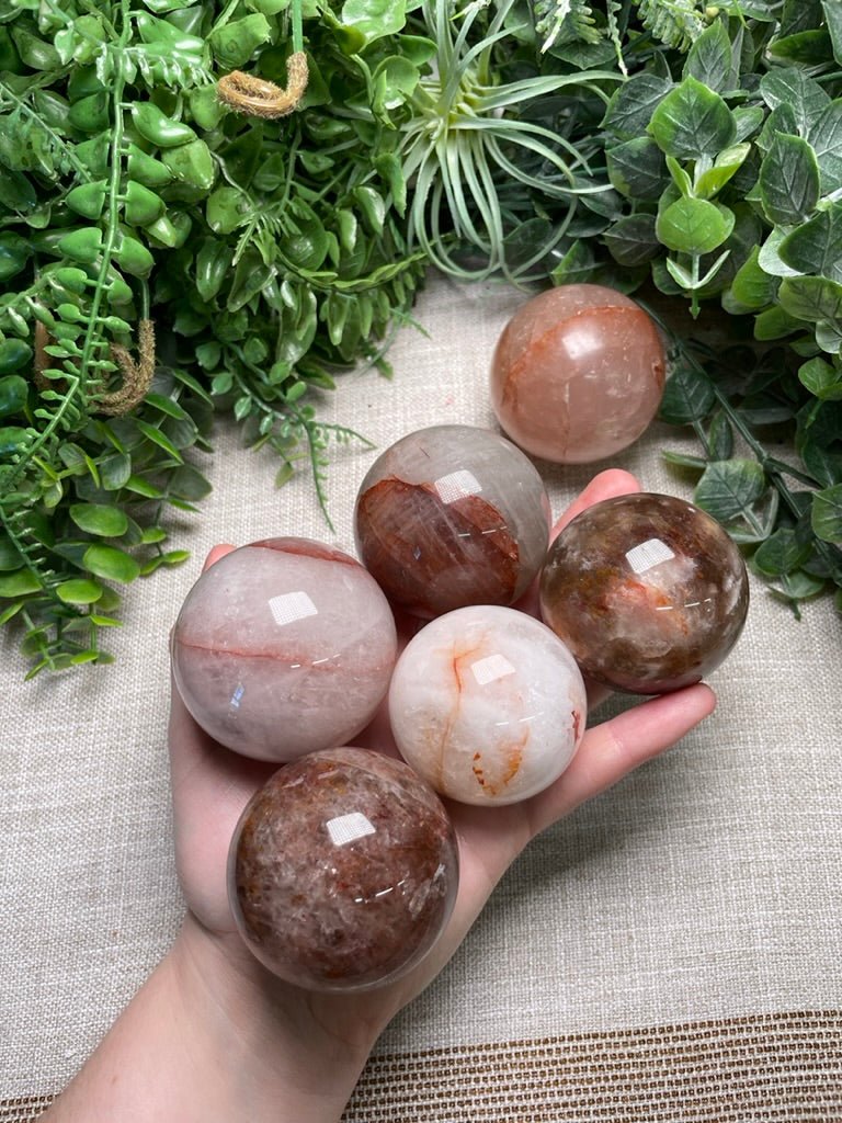 Fire Quartz Sphere | Copper Ashes