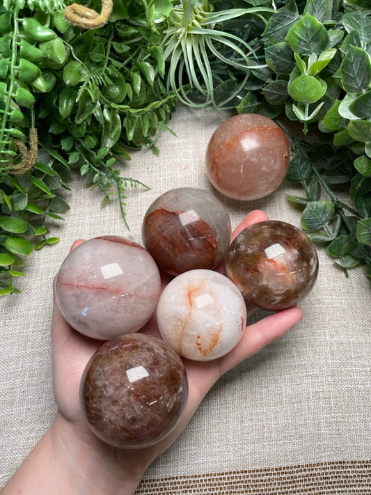 Fire Quartz Sphere | Copper Ashes