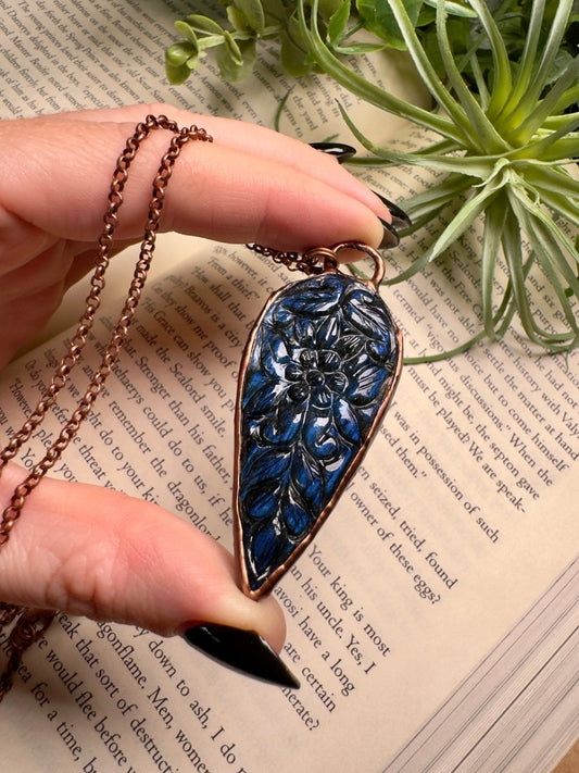 Floral Labradorite Necklace | Copper Ashes