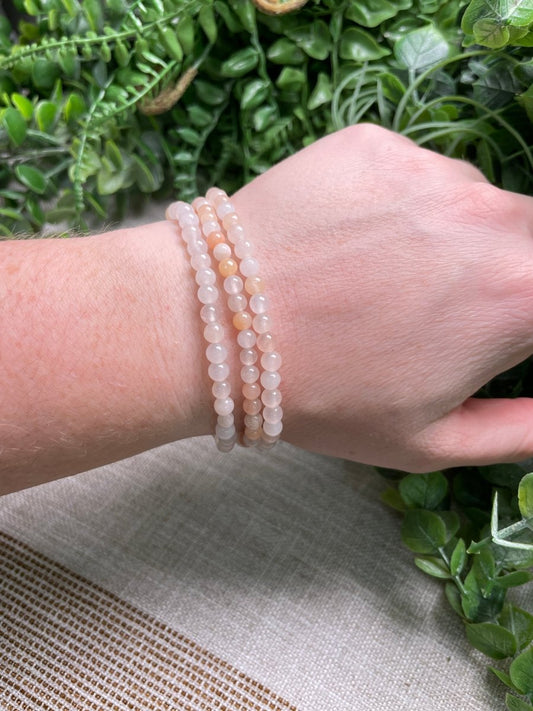 Flower Agate 4mm Beaded Bracelet | Copper Ashes