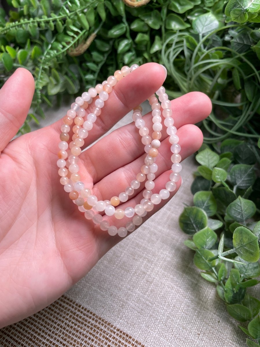 Flower Agate 4mm Beaded Bracelet | Copper Ashes