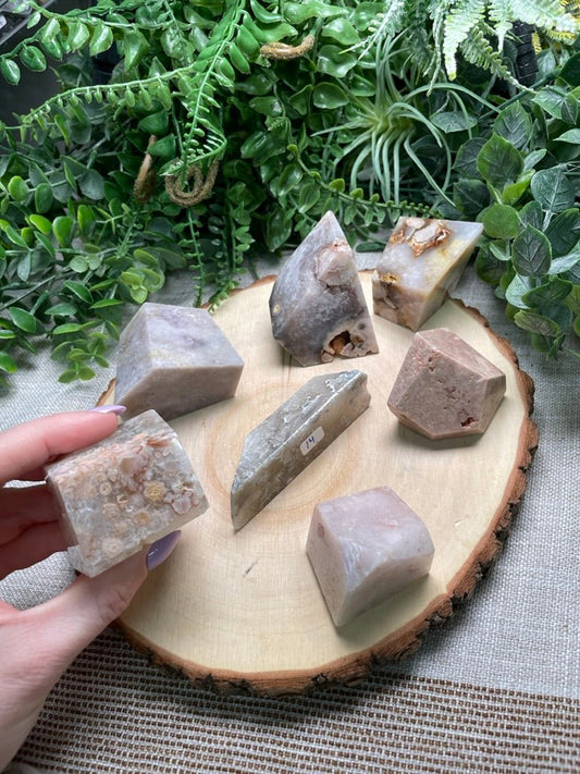 Flower Agate and Pink Amethyst Freeform | Copper Ashes