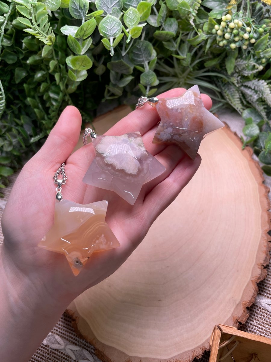 Flower Agate Chunky Star Necklace | Copper Ashes