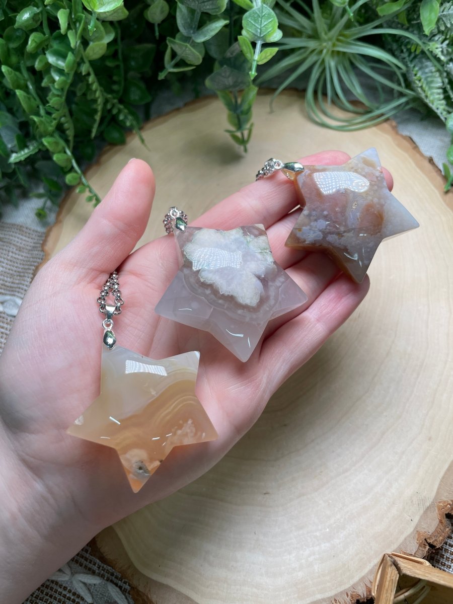 Flower Agate Chunky Star Necklace | Copper Ashes