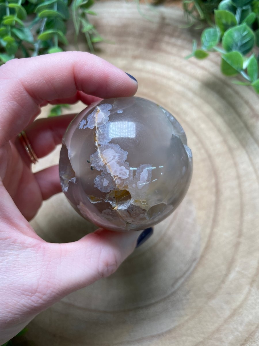 Flower Agate Sphere | Copper Ashes