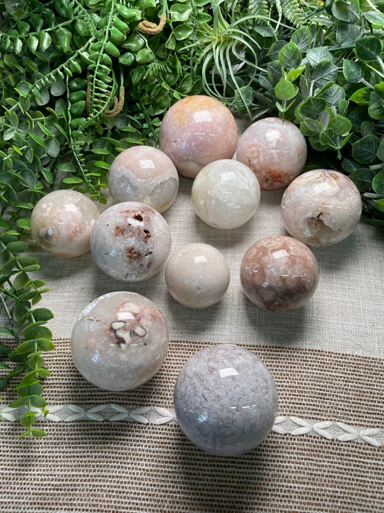 Flower Agate Sphere | Copper Ashes